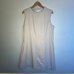 Abercrombie & Fitch Linen Blend Khaki Summer Dress with Cut Out Back